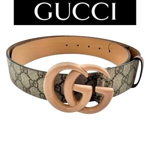 GUCCI Marmont Beige/Tan with “GG” Monogram Belt, Authentic, NIB